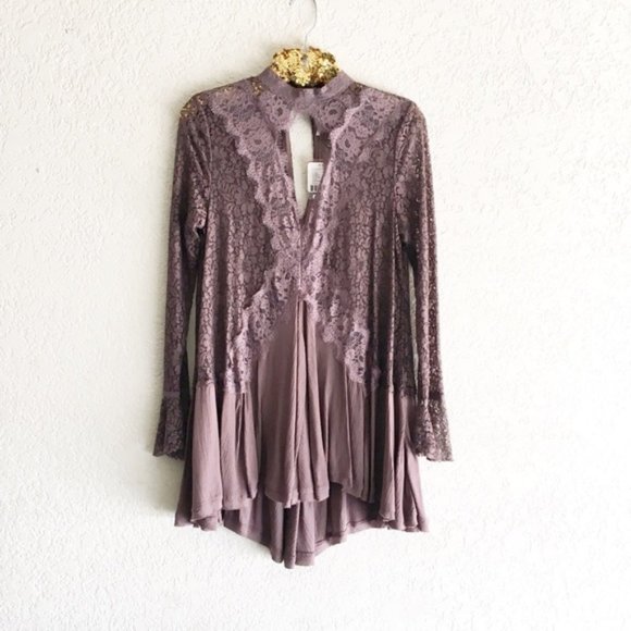 NWT Free People Secret Origins Pieced Lace Tunic - Picture 2 of 7